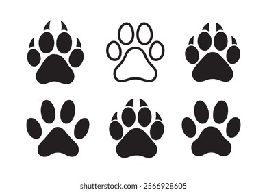 Dog paw silhouette  Bundle vector illustration