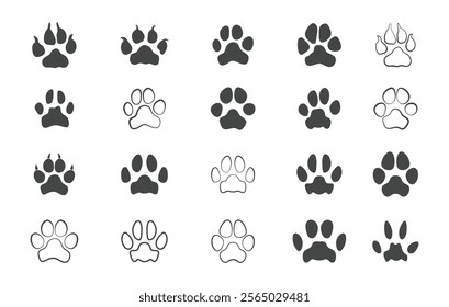 Dog paw silhouette, Dog paw clipart, Dog paw icon, Paw silhouette