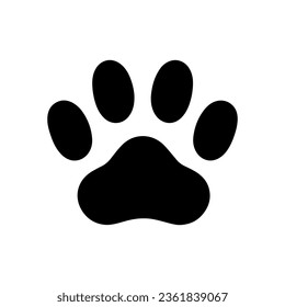 dog paw silhouette isolated on white vector illustration