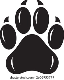 Dog paw silhouette vector icon