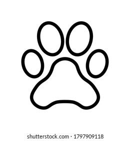 dog paw symbol line icon, Vector Illustration