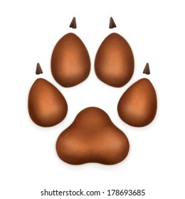 Dog paw, vector