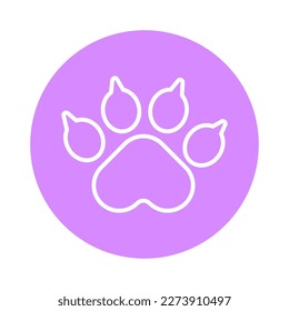 Dog paw vector. Contour of a dog's paw. Outline of a dog track. Dog paw icon with claws vector.
