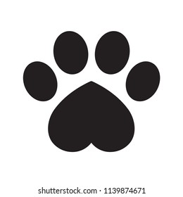 Dog paw vector footprint icon logo symbol graphic illustration french bulldog cat bear cartoon