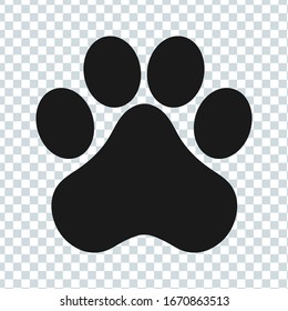 Dog paw vector footprint icon. cartoon character symbol illustration on blank background