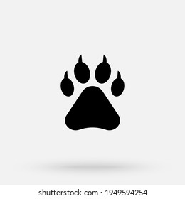 Dog paw vector footprint icon french bulldog cartoon character symbol illustration doodle design. Dog paw print flat vector icon for animal apps and websites.