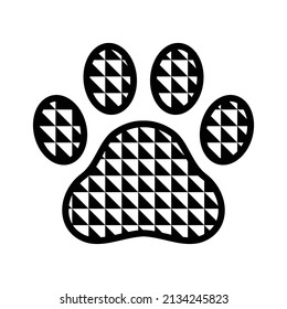 dog paw vector footprint icon triangle french bulldog cat foot character cartoon symbol illustration isolated doodle design