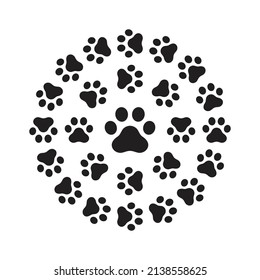 dog paw vector footprint icon logo isolated cat cartoon character symbol french bulldog doodle illustration design clip art