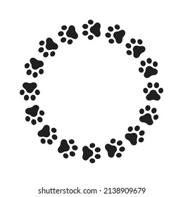 dog paw vector footprint icon isolated logo french bulldog cat foot character cartoon symbol illustration doodle design