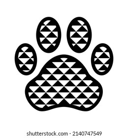 dog paw vector footprint icon triangle logo french bulldog cat foot character cartoon symbol illustration isolated doodle design
