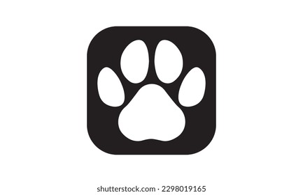 dog paw vector footprint icon french bulldog cartoon character symbol illustration doodle design