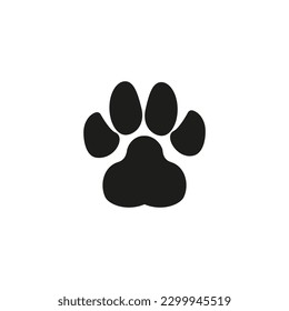 dog paw vector footprint icon french bulldog cartoon character symbol illustration doodle design