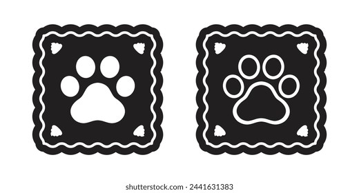 dog paw vector footprint icon logo square doodle cat kitten pet puppy cartoon character illustration symbol design clip art