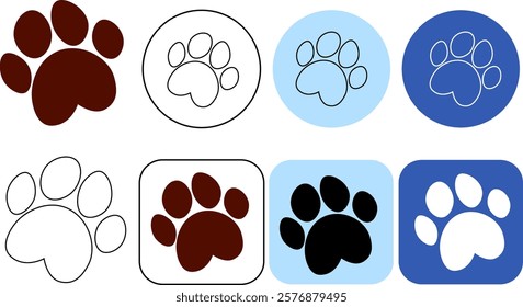 dog paw vector footprint icon logo cartoon character symbol illustration doodle design

