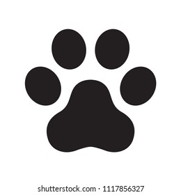 Dog paw vector footprint logo icon symbol graphic illustration cat french bulldog cartoon