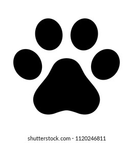 Dog paw vector footprint logo icon symbol graphic illustration french bulldog cat cartoon