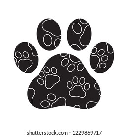 Dog paw vector footprint logo icon camouflage graphic symbol illustration french bulldog bear cat cartoon