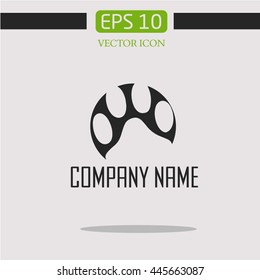 dog paw vector icon