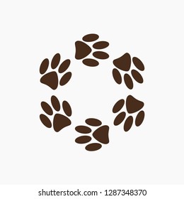 Dog Paw Vector Icon Logo