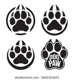 Dog paw Vector icons set design on a white background