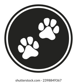 Impresión vectorial de garra de perro. Papel animal con logotipo