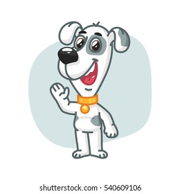 Dog Paw Waving and Smiling