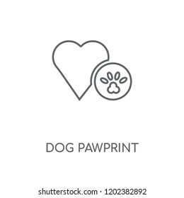 Dog Pawprint linear icon. Dog Pawprint concept stroke symbol design. Thin graphic elements vector illustration, outline pattern on a white background, eps 10.