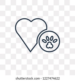 Dog Pawprint vector outline icon isolated on transparent background, high quality linear Dog Pawprint transparency concept can be used web and mobile