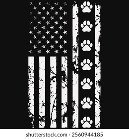 Dog Paws With American Flag T-shirt Design, Dog Shirt, Pet Design, Animal, Dog Shirt