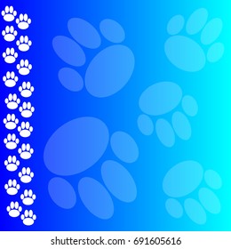 Dog paws background. Vector illustration.