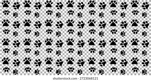dog paws and cat paws pattern in black template.eps10