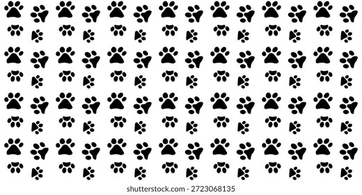 dog paws and cat paws pattern in black template.eps10