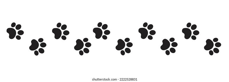 dog paws footprint banner vector illustration