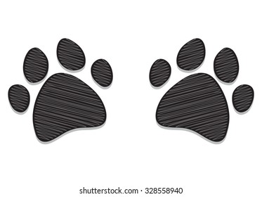 Dog Paws Isolated on White