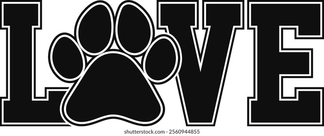 Dog Paws Love T-shirt Design, Dog Shirt, Pet Design, Animal, Dog Shirt