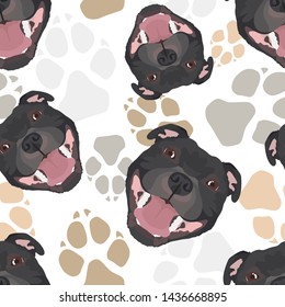 Dog paws pattern Staffordshire Bull Terrier
