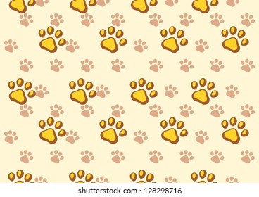 dog paws print seamless background