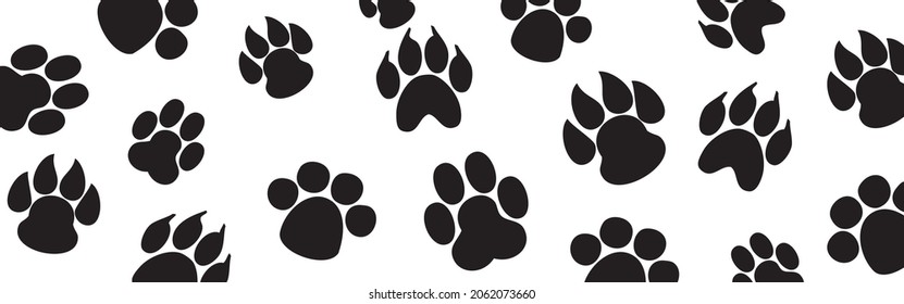 Dog paws seamless pattern. Vector illustration EPS-10