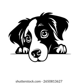 dog peaking isolated on white background 