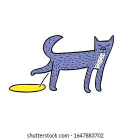Dog pee vector art illustration