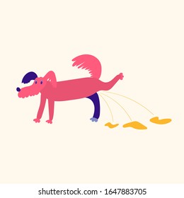 Dog pee vector art illustration
