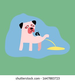 Dog pee vector art illustration