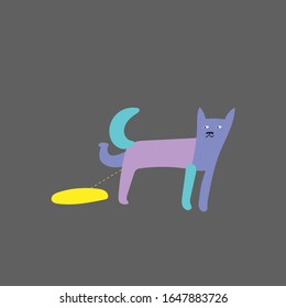 Ilustración de arte vectorial de paja de perro