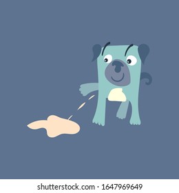 Dog pee vector art illustration