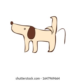 Dog pee vector art illustration