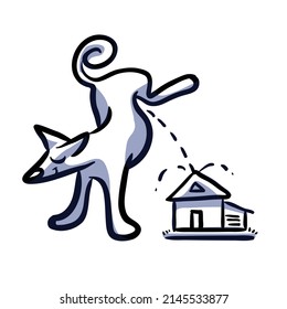 orina de perro en casa Ilustración de vectores