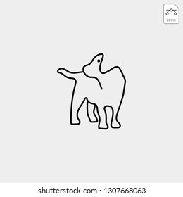 dog pet animal line art style logo template vector icon