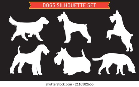 Dog pet animal silhouette. Good use for symbol, logo, web icon, mascot, or any design you want.