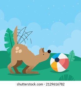 dog pet with balloon character svg