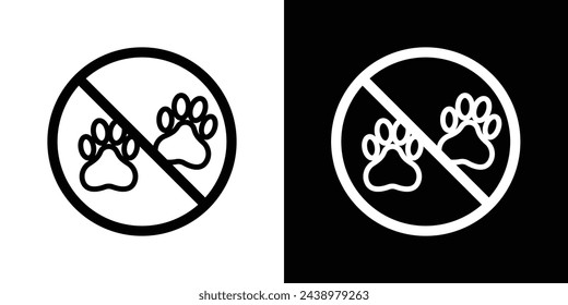 Dog and Pet Ban Sign. Animals Not Allowed Warning. No Pets Allowed Zone